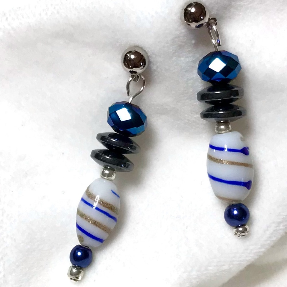 Handmade Earrings with Vintage and Modern Elements (E163-1H) New Without Tags